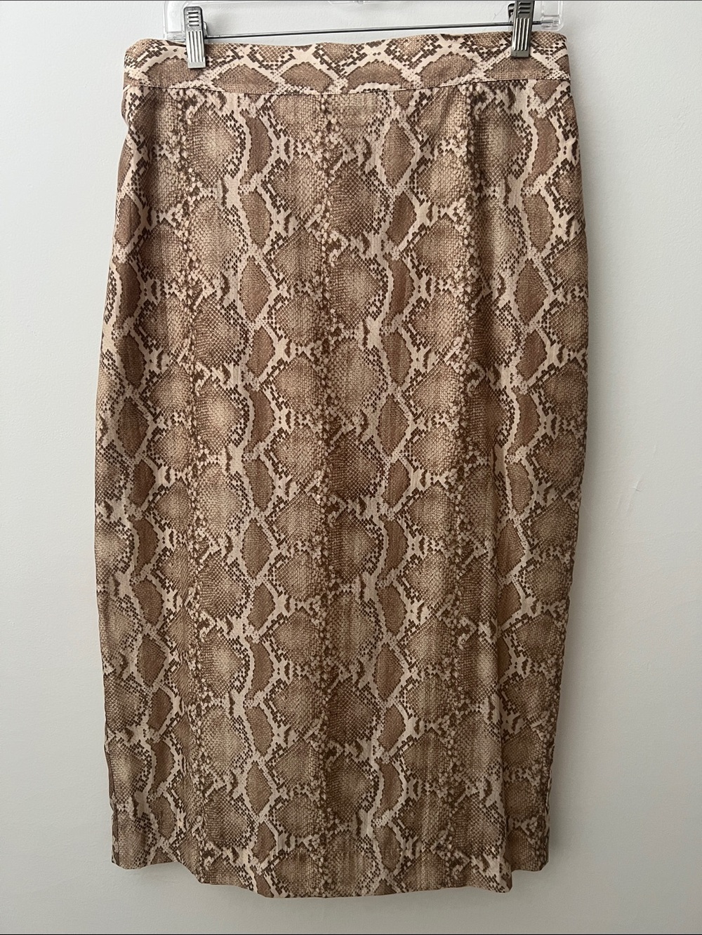 H&M Beige Snake Print Pencil Skirt